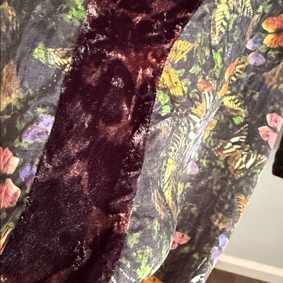 Johnny Was Silk Butterfly Floral Pants Black Size Medium - Picture 6 of 11